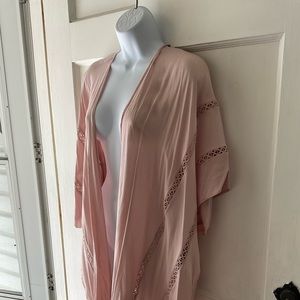 Beach swimsuit pink coverup